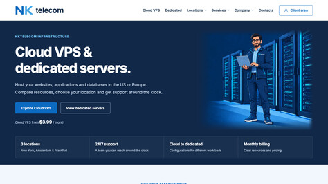 Сайт хостинг-компании NKTelecom