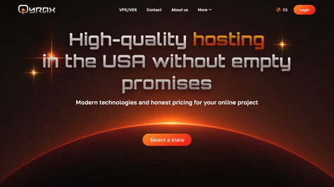 Сайт хостинг-компании Qyrax