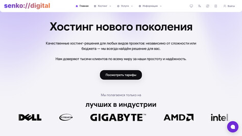 Сайт хостинг-компании Senko Digital
