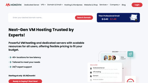 Сайт хостинг-компании MonoVM