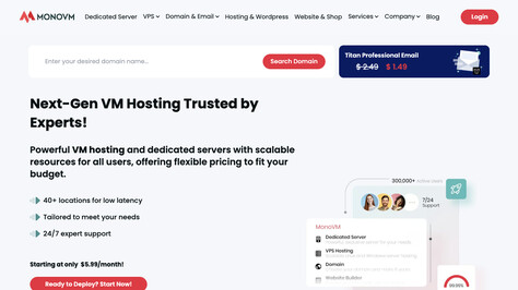 Сайт хостинг-компании MonoVM