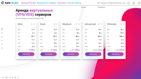 Сайт хостинг-компании Sale-Dedic