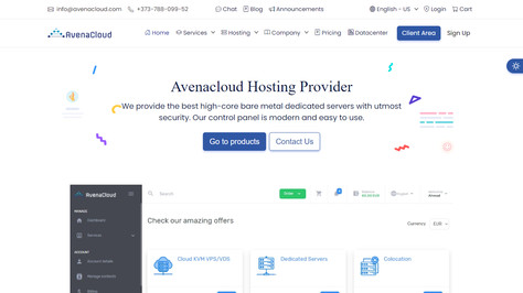 Сайт хостинг-компании AvenaCloud