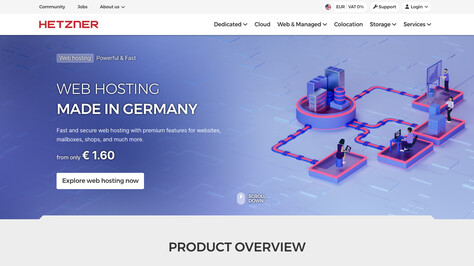 Сайт хостинг-компании Hetzner