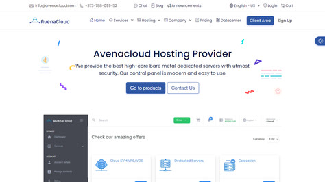 Сайт хостинг-компании AvenaCloud