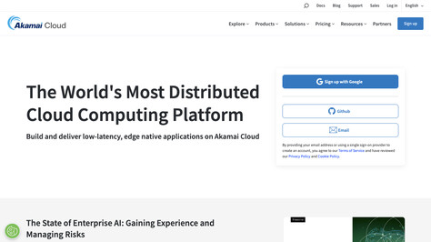 Сайт хостинг-компании Akamai
