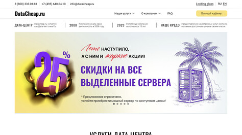Сайт хостинг-компании Datacheap