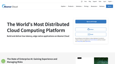 Сайт хостинг-компании Akamai