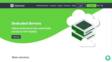 Сайт хостинг-компании Bacloud