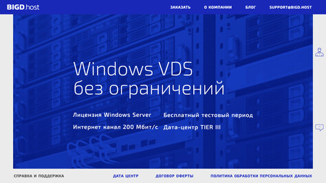 Сайт хостинг-компании Big Data Hosting