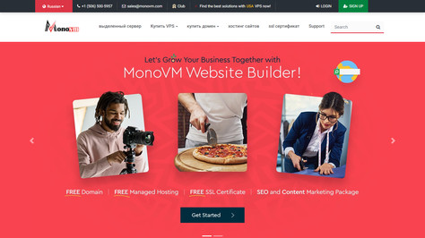 Сайт хостинг-компании Monovm