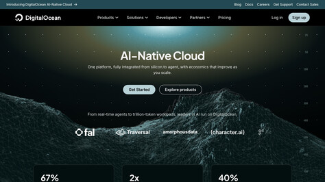 Сайт хостинг-компании DigitalOcean