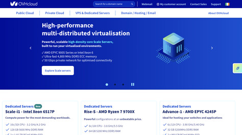 Сайт хостинг-компании OVH
