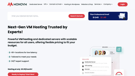 Сайт хостинг-компании MonoVM