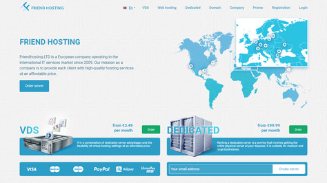 Сайт хостинг-компании Friend Hosting