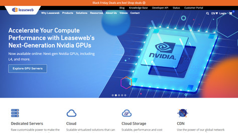 Сайт хостинг-компании LeaseWeb