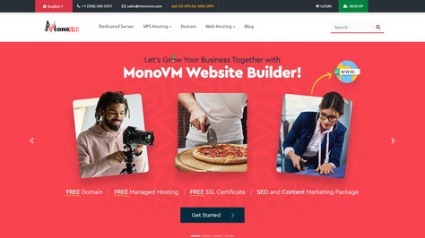 Сайт хостинг-компании Monovm