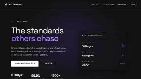 Сайт хостинг-компании NolimitHost.cc