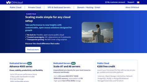 Сайт хостинг-компании OVH