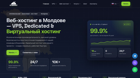 Сайт хостинг-компании Cliqhost