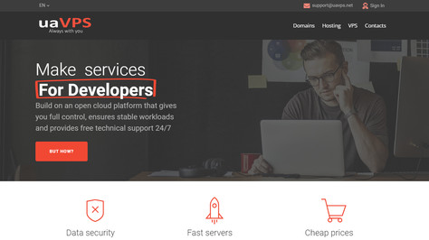 Сайт хостинг-компании uaVPS