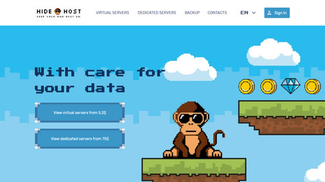 Сайт хостинг-компании Hidehost