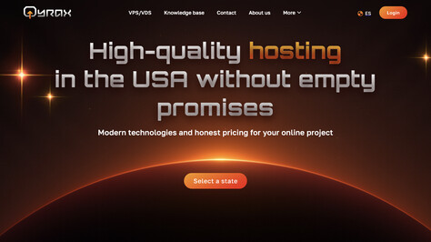Сайт хостинг-компании Qyrax
