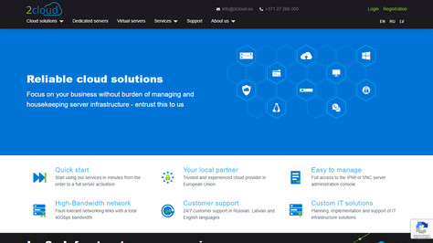 Сайт хостинг-компании 2 Cloud